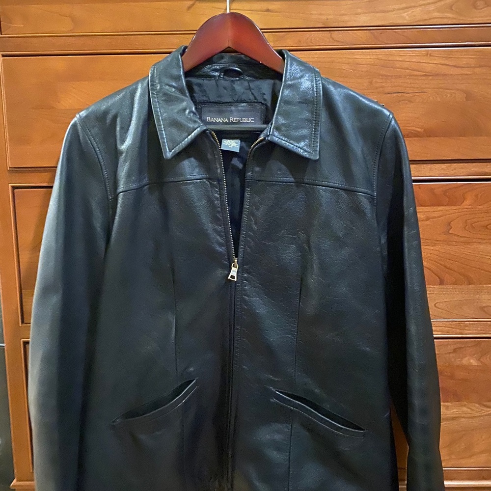 Men's Banana Republic Black Leather Jacket